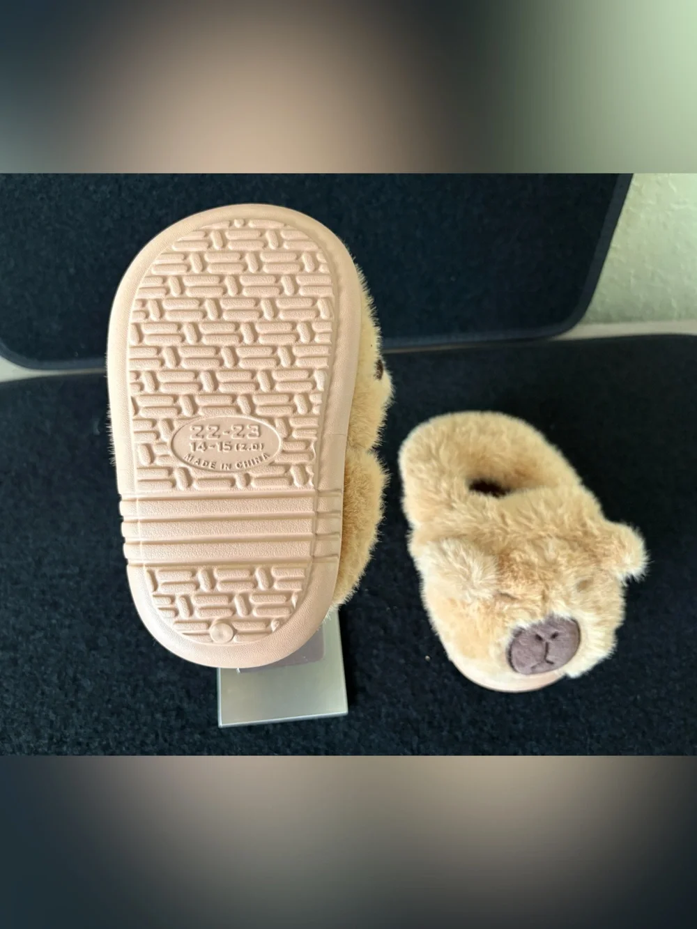 Toddler Bear Plush House Slippers Size 22-23 (US 6-7 Toddler) Cozy NWOT